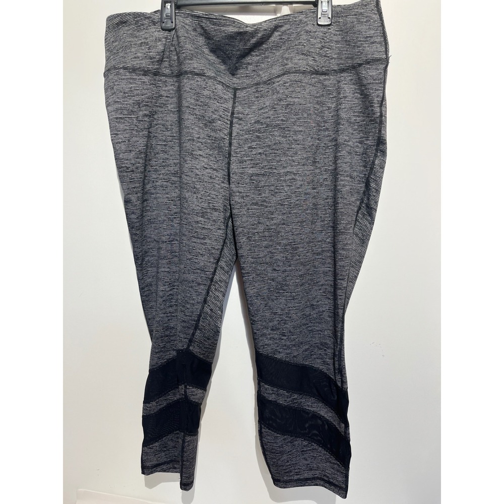 Torrid Active Womens Plus Size 4 Space Dye Mesh Panel Cropped Leggings